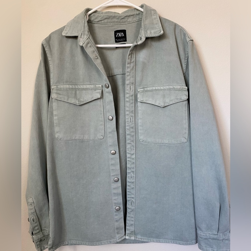 Zara pale mint jean jacket